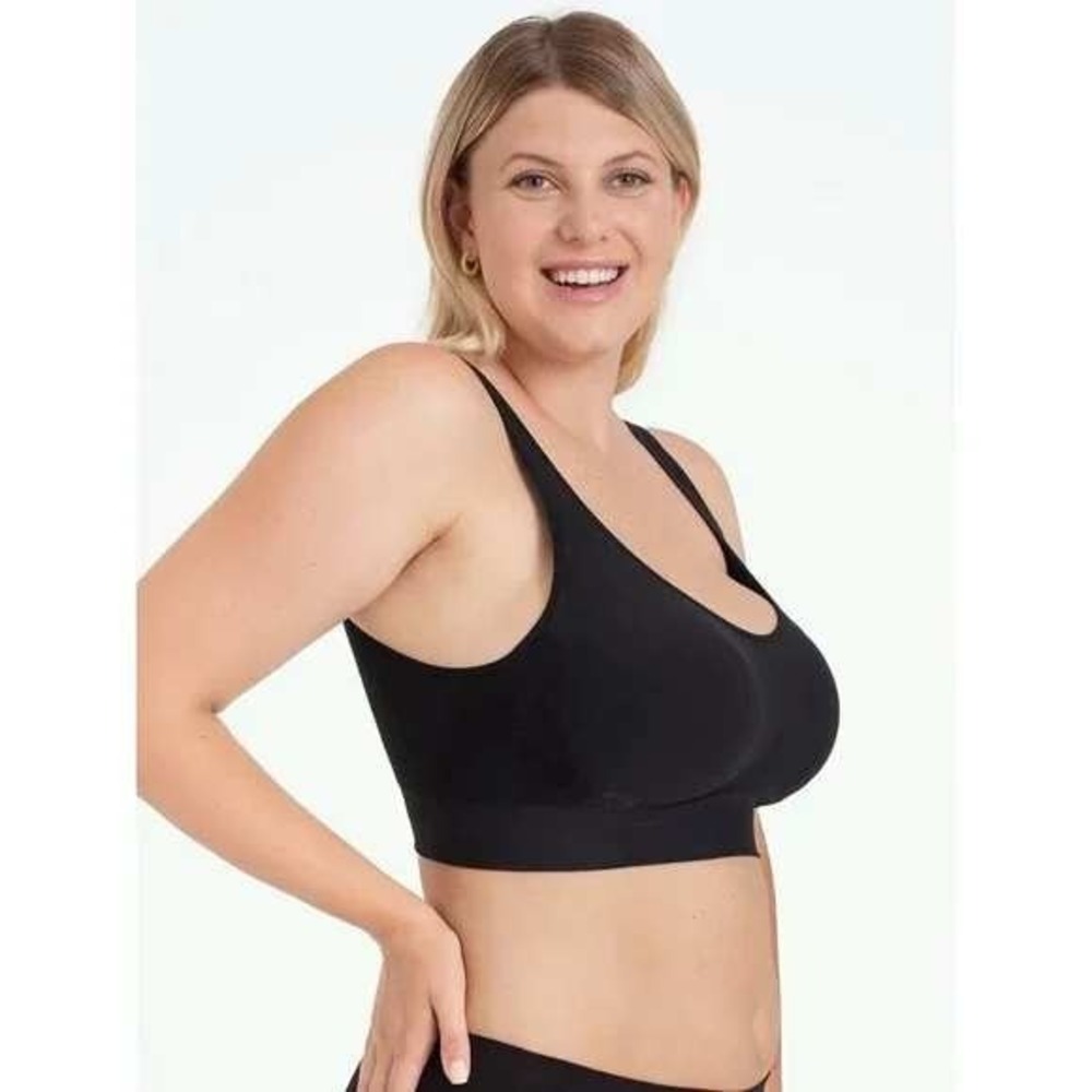 Truekind Enhanced Comfort Wireless Shaper Bra Sz XXL Black Full Coverage 10023